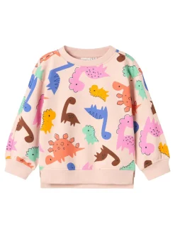 Lasten Paita, NMFNIRANA LS LOOSE SWEAT Beige Kuosi>Name It Online