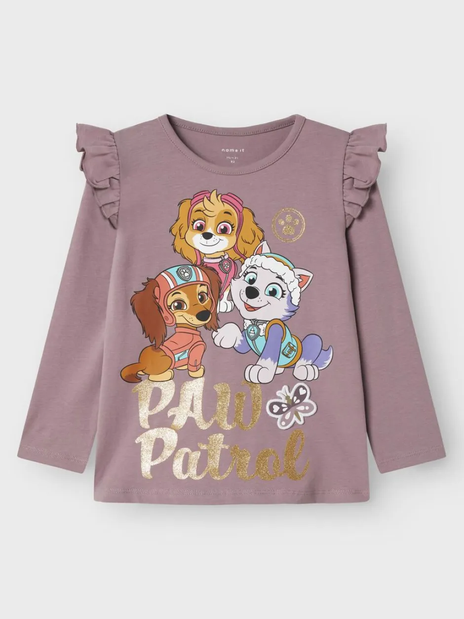 lasten pitkähihainen paita NMFSABINE PAW LS TOP,>Name It Hot