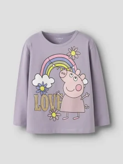 lasten pitkähihainen paita NMFDADA PEPPA LS NREG TOP, violetti>Name It Clearance