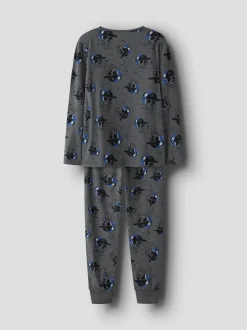 lasten pyjama, NKMNIGHTSET DARK GREY SKULL><noscript><img width=