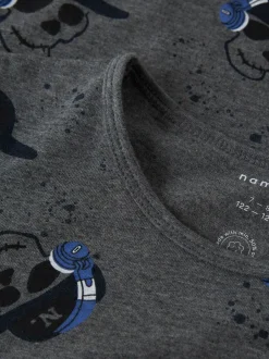 lasten pyjama, NKMNIGHTSET DARK GREY SKULL><noscript><img width=