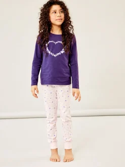 Lasten Pyjamasetti Nightset Purble Heart Noos Liila><noscript><img width=