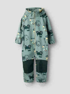 lasten softshell haalari NMMALFA08 SOFTSHELL SUIT NOOS, kuosi vihreä><noscript><img width=