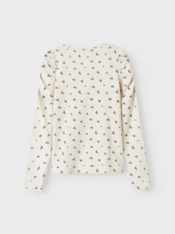 Lasten Toppi, NMFOLINNE LS SLIM TOP Beige Kuosi>Name It Outlet