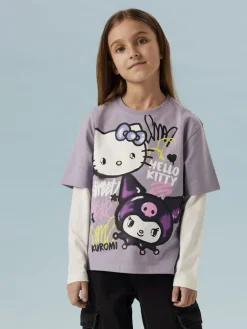 lasten t-paita NKFDYDA HELLOK SS NREG TOP, violetti>Name It New