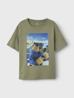 lasten t-paita, NKMVOTO SS TOP Armeijanvihreä>Name It Clearance