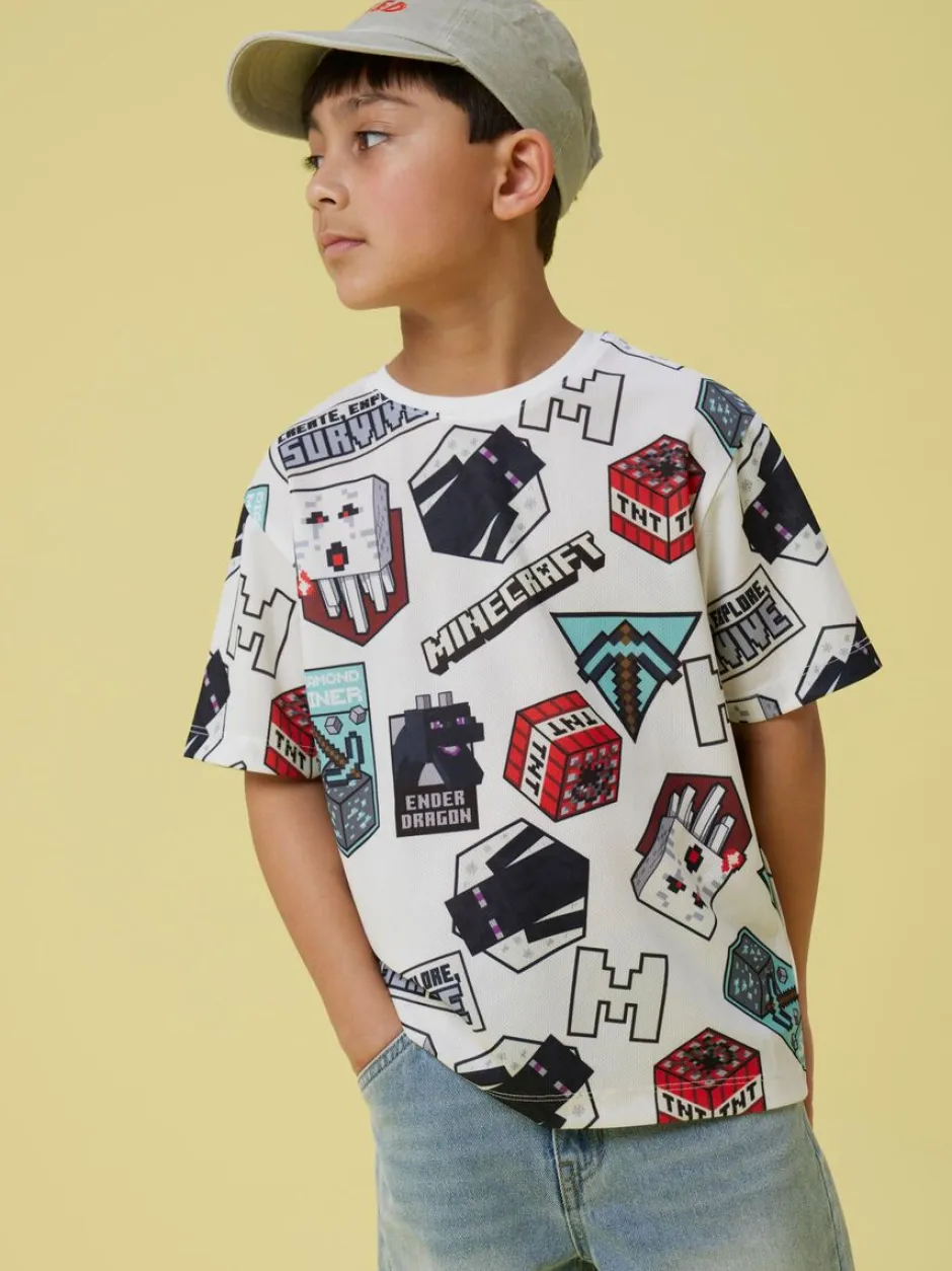 lasten t-paita, NKMMAP MINECRAFT NREG SS POLY TOP>Name It Online