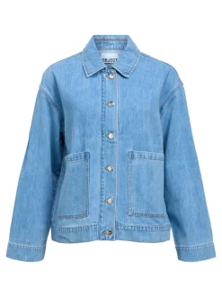 naisten farkkutakki OBJROSIE RE L/S Overshirt,><noscript><img width=
