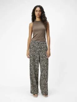 naisten housut, OBJALBA LISA WIDE PANT PRINT>Object Hot