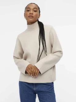 Naisten Neule, OBJREYNARD SQUARE SLEEVE PULLOVER NOOS>Object Hot