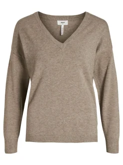 Naisten Neule, OBJTHESS L/S V-NECK KNIT PULLOVER NOOS><noscript><img width=