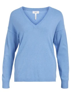 Naisten Neule, OBJTHESS L/S V-NECK KNIT PULLOVER NOOS><noscript><img width=