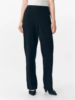 naisten suorat housut, OBJLISA MW STRAIGHT PANT>Object Discount