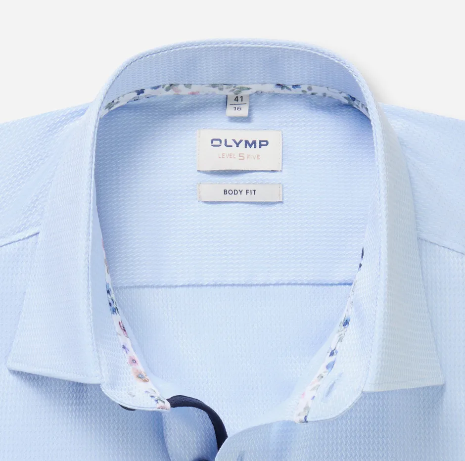 kauluspaita Level 5 Body Fit Contrast Trim Floral,>Olymp Outlet