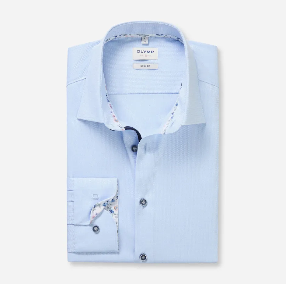 kauluspaita Level 5 Body Fit Contrast Trim Floral,>Olymp Outlet