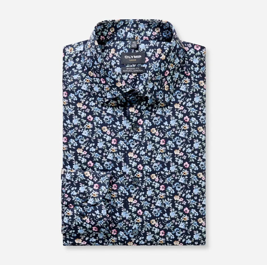 kauluspaita Luxor Modern Fit Floral Print,>Olymp Sale