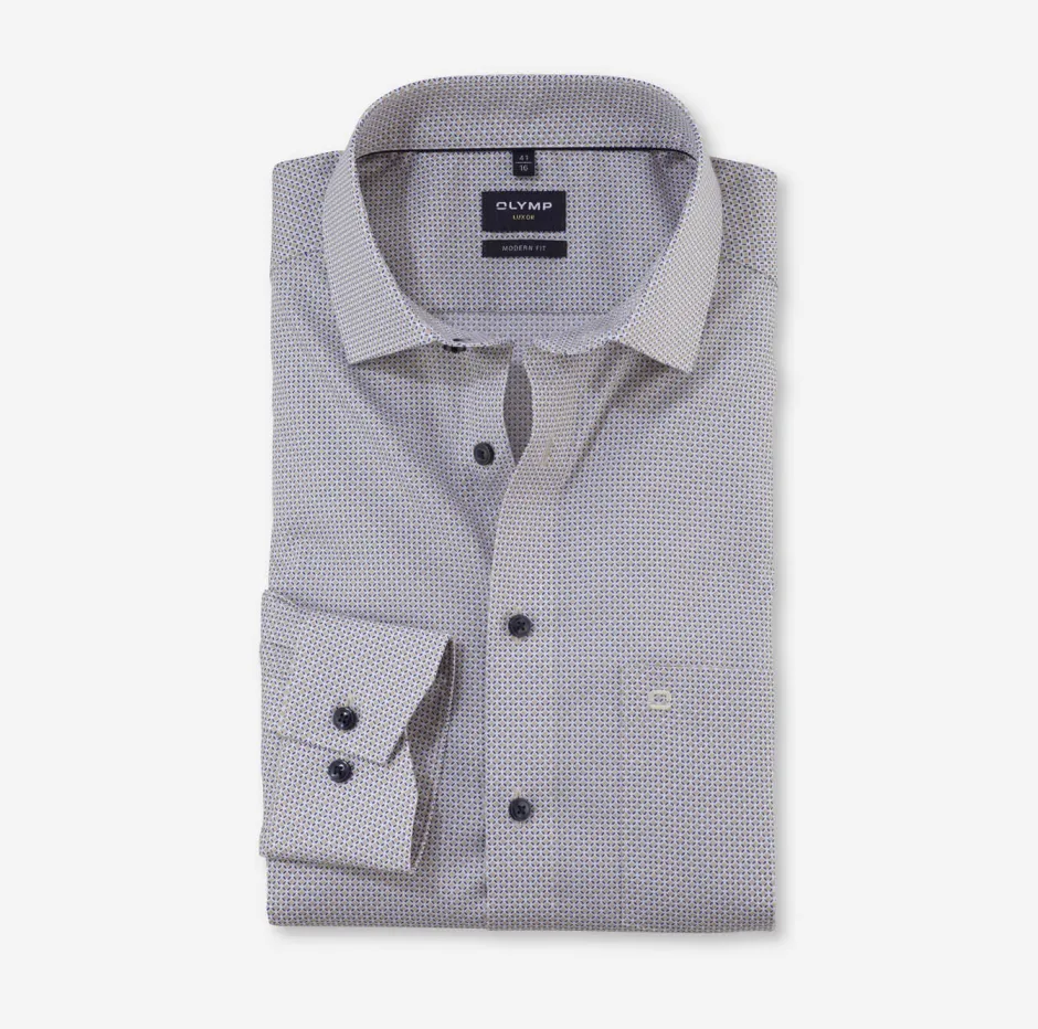 luxor kauluspaita, Modern fit Ruskea Kuosi>Olymp Sale