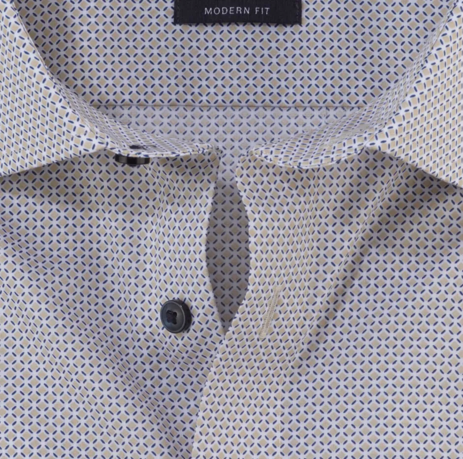 luxor kauluspaita, Modern fit Ruskea Kuosi>Olymp Sale