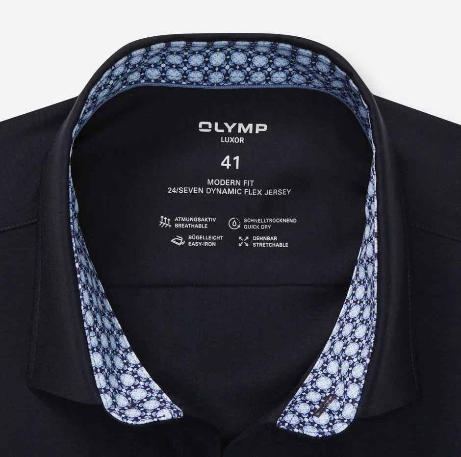 miesten kauluspaita, 095 24/7 - LUXOR MODERN FIT JERSEY>Olymp New