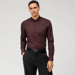 Miesten Kauluspaita, 2144-44-39 Punainen Kuosi>Olymp Clearance