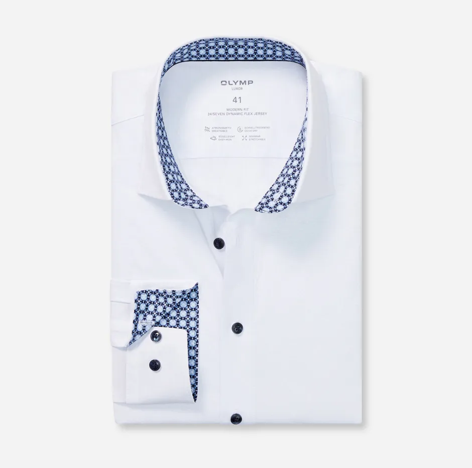 miesten kauluspaita, 095 24/7 - LUXOR MODERN FIT JERSEY>Olymp Hot