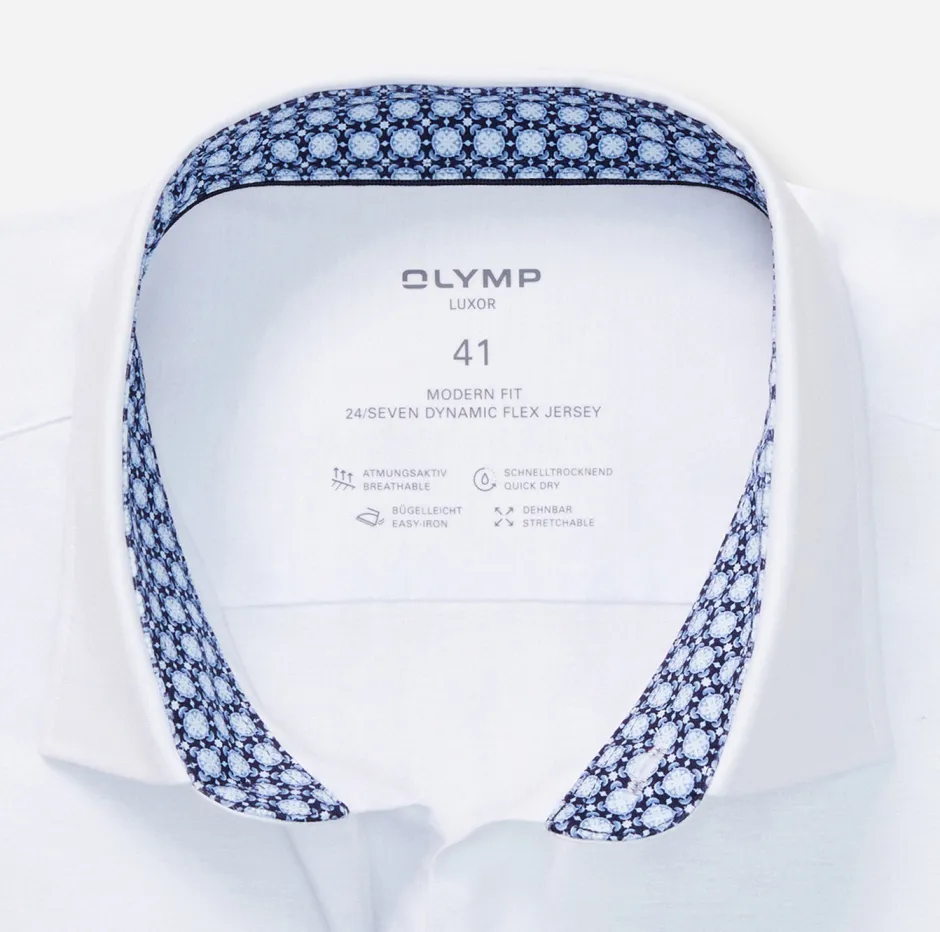 miesten kauluspaita, 095 24/7 - LUXOR MODERN FIT JERSEY>Olymp Hot