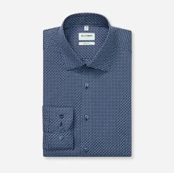 miesten kauluspaita, 051 LEVEL 5 BODY FIT STRECH MICROPRINT>Olymp