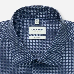 miesten kauluspaita, 051 LEVEL 5 BODY FIT STRECH MICROPRINT>Olymp