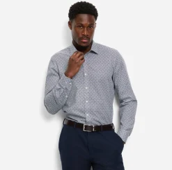 miesten kauluspaita, 051 LEVEL 5 BODY FIT COTTON PRINT>Olymp Sale