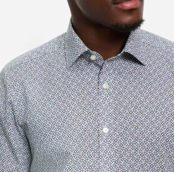 miesten kauluspaita, 051 LEVEL 5 BODY FIT COTTON PRINT><noscript><img width=