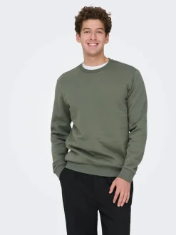 miesten collegepaita ONSCERES Crew Neck, vihreä>Only and Sons Hot