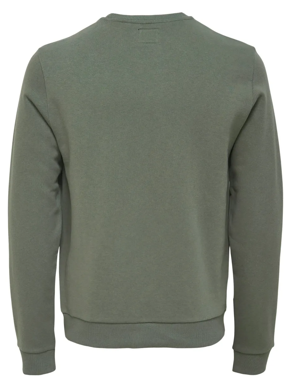 miesten collegepaita ONSCERES Crew Neck, vihreä>Only and Sons Hot