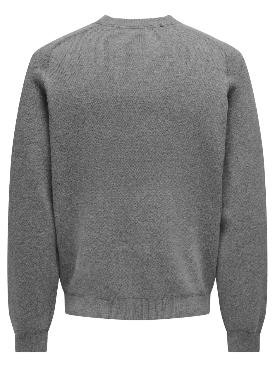 Miesten Collegepaita, Pin Reg Crew Neck Knit Nos>Only and Sons Best