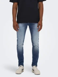 Miesten Farkut Loom Slim Jog 3522 Nos Indigo>Only and Sons Outlet