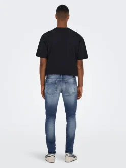 Miesten Farkut Loom Slim Jog 3522 Nos Indigo>Only and Sons Outlet