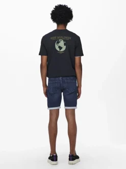 Miesten Farkkushortsit PLY LIFE REG BLUE JOG Indigo>Only and Sons