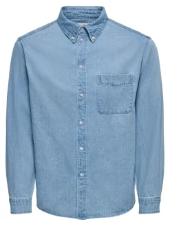 miesten farkkupaita ONSOrson Regular YFM DNM Shirt,>Only and Sons Best