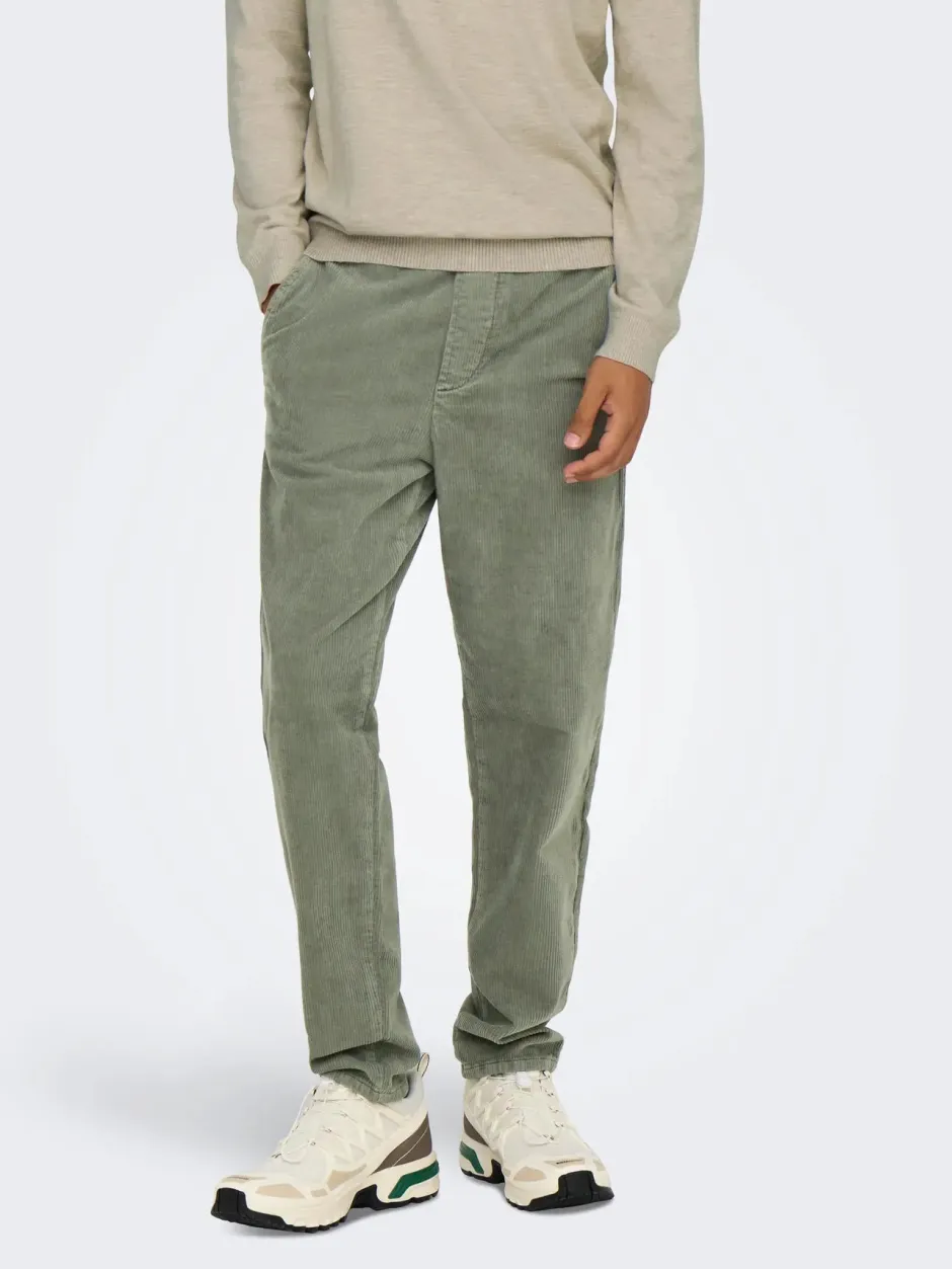 Miesten Housut, LINUS TAP CORDYROY PANT NOS>Only and Sons Hot