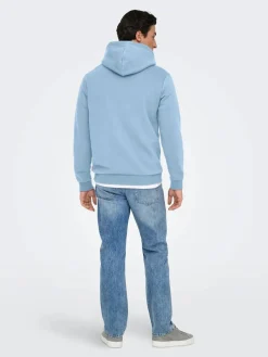 miesten huppari ONSCERES Hoodie Sweat, vaaleansininen>Only and Sons Clearance