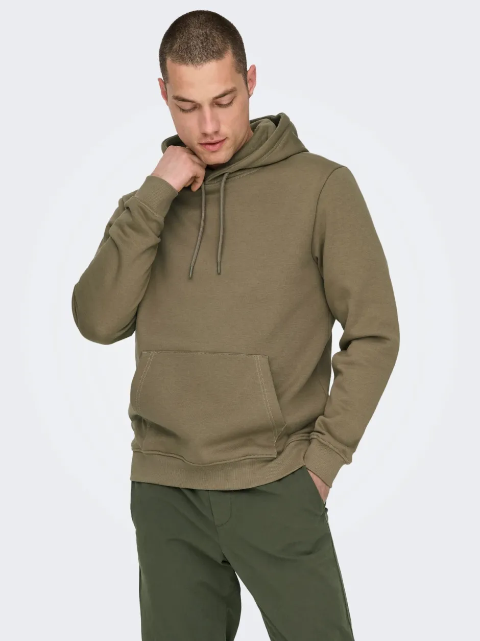Miesten Huppari, ONSCONNOR REG SWEAT HOODIE NOS>Only and Sons Best