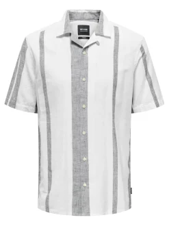 Miesten Kauluspaita, CAIDE STRIPE LINEN SHIRT NOS>Only and Sons Online