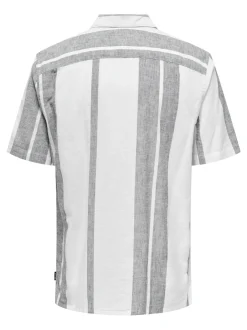 Miesten Kauluspaita, CAIDE STRIPE LINEN SHIRT NOS><noscript><img width=