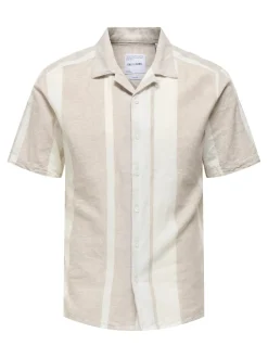 Miesten Kauluspaita, CAIDE STRIPE LINEN SHIRT NOS><noscript><img width=