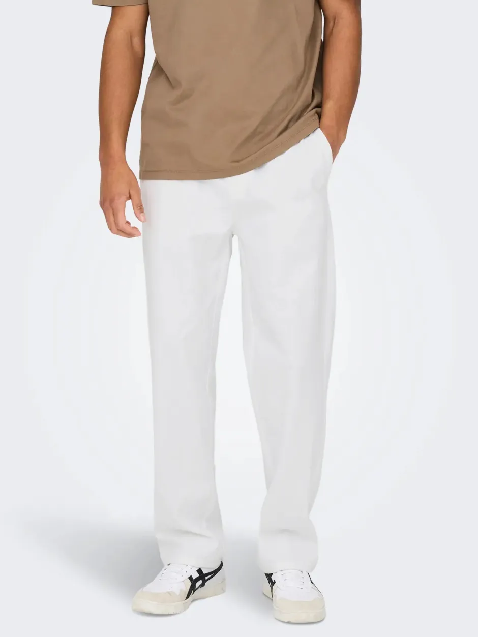 miesten kesähousut, SINUS LOOSE LIN PANT>Only and Sons Hot