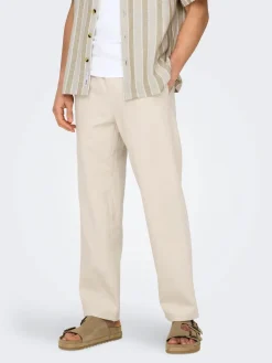 miesten kesähousut, SINUS LOOSE LIN PANT>Only and Sons Online
