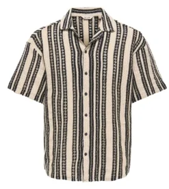miesten lyhythihainen paita, DANI CROCHET SS SHIRT>Only and Sons Outlet