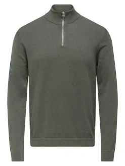 miesten neule, ALEX REG HALZ ZIP>Only and Sons Clearance