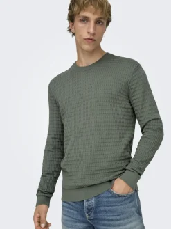 miesten neulepusero ONSBERRY REG 12 LS CREW KNIT FRML NOOS,>Only and Sons New
