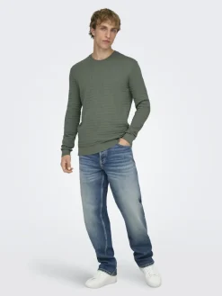 miesten neulepusero ONSBERRY REG 12 LS CREW KNIT FRML NOOS,><noscript><img width=