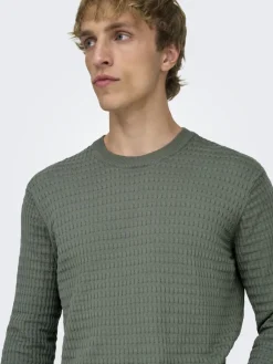 miesten neulepusero ONSBERRY REG 12 LS CREW KNIT FRML NOOS,><noscript><img width=